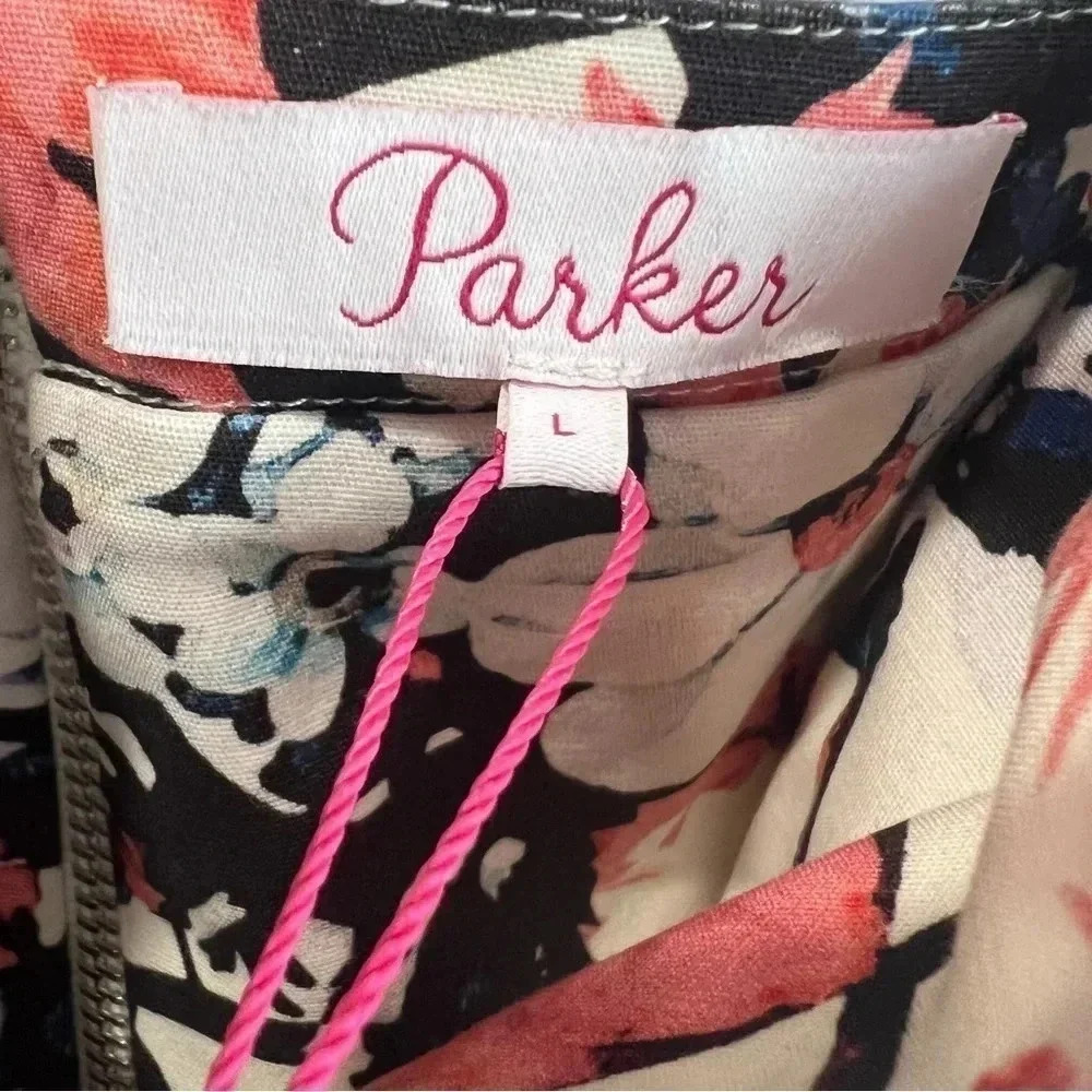 NWT Parker Savina Dress Off the shoulder Floral Mini Sz Large - Picture 11 of 12